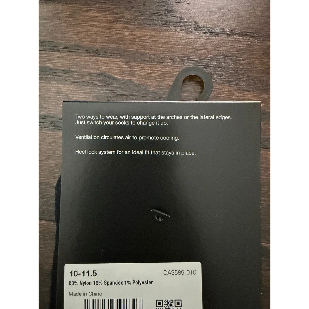 2PK Nike Spark Lightweight Running No Show Socks Black DA3589-010 Mens 10-11.5